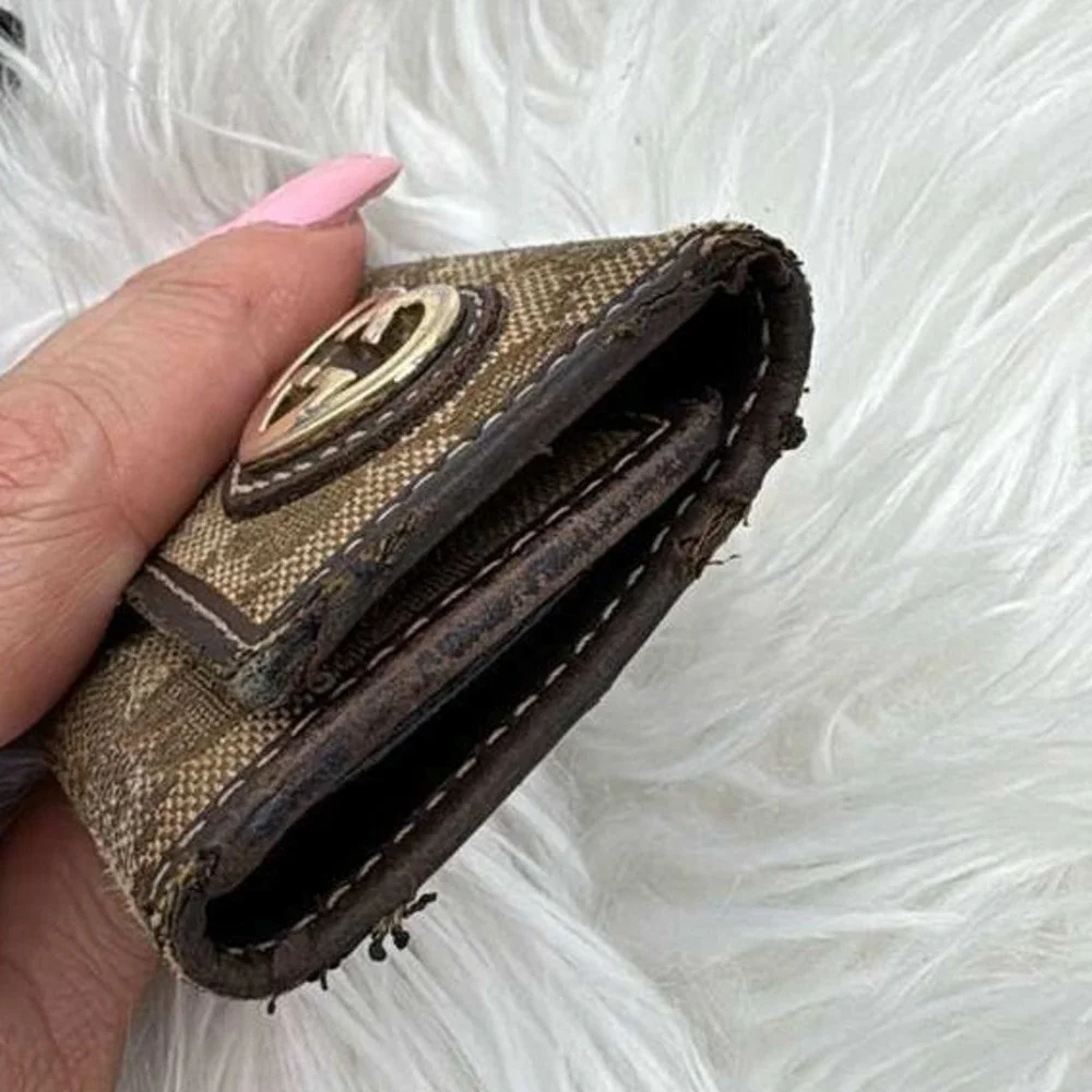 Authentic Gucci GG‎ Canvas Wallet Bundle Vintage Designer Lot Read